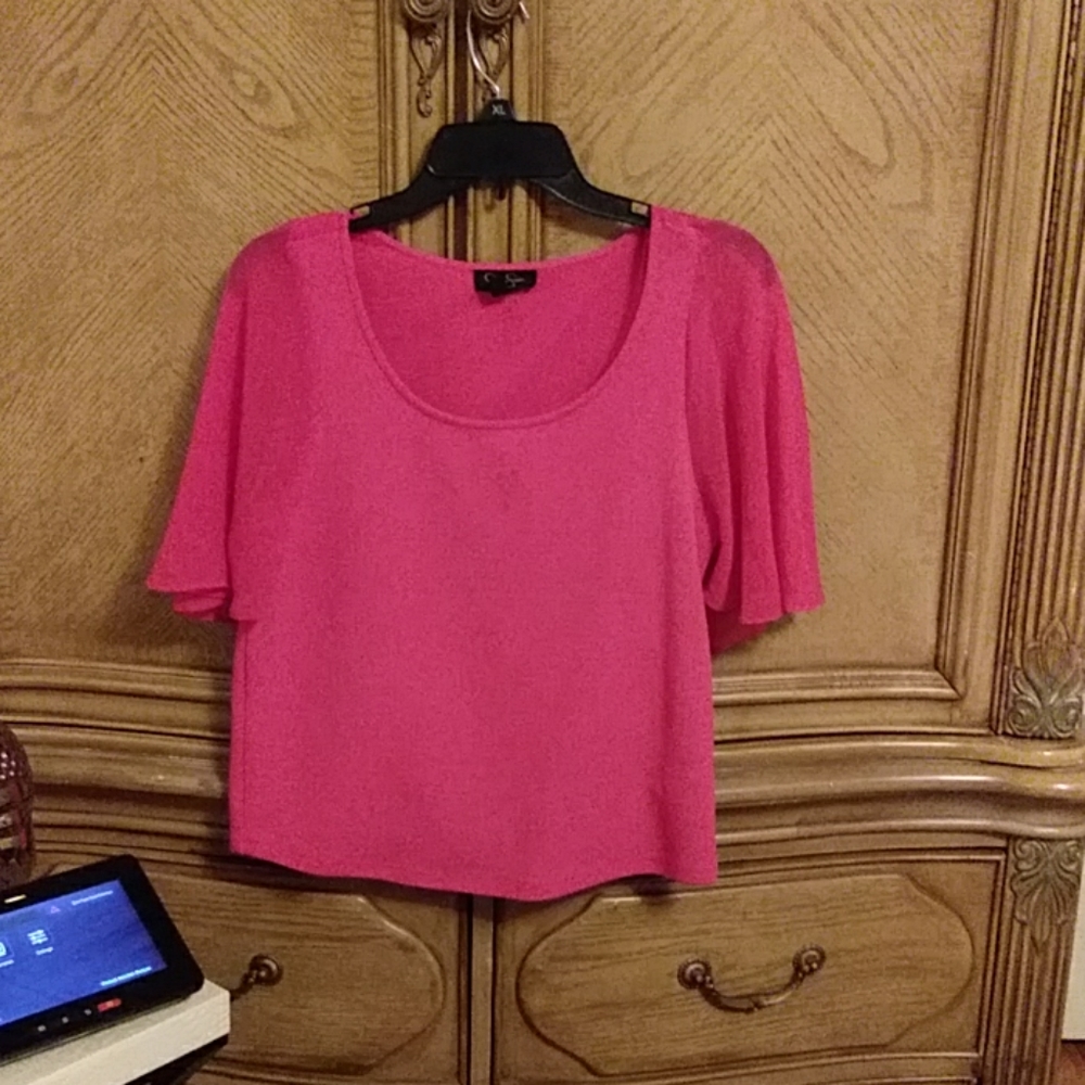 Jessica Simpson Sheer sleeve blouse
